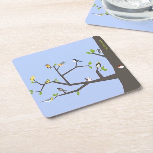 ウグイスのフォールアウトコースター スクエアペーパーコースター (アングル)