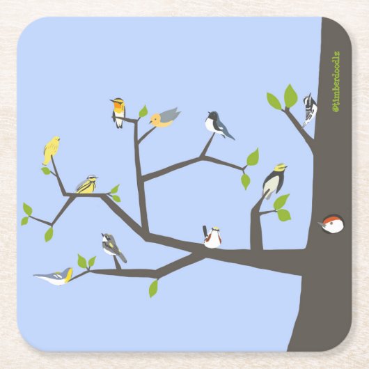 ウグイスのフォールアウトコースター スクエアペーパーコースター (正面)