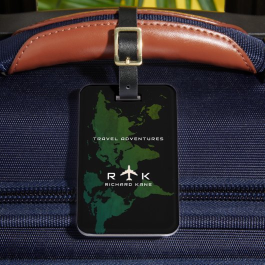 ウグイス世界地図国際的旅行カスタム ラゲッジタグ (正面インサイチュ2)