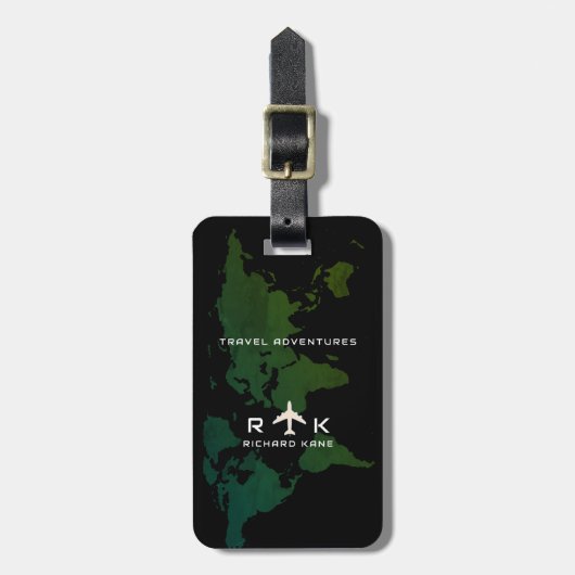 ウグイス世界地図国際的旅行カスタム ラゲッジタグ (正面縦)