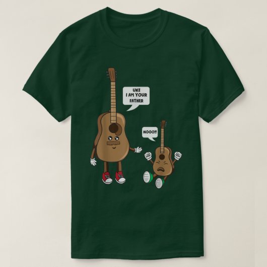 ウケ私は父ギタおもしろいーUkulele Player M Tシャツ (デザイン正面)