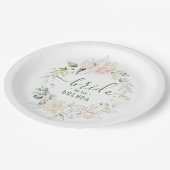 ウコリ葉ッティリースとピンクのバラ ペーパープレート (アングル)