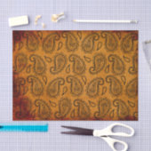 ウコンのインドのペイズリーのヴィンテージの革パターン 薄葉紙 (クラフト)