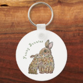 ウサギおもしろいたち。鉛筆スケッチ キーホルダー (正面)