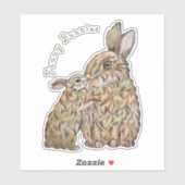 ウサギおもしろいたち。鉛筆スケッチ シール (シート)