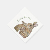 ウサギおもしろいたち。鉛筆スケッチ スタンダードカクテルナプキン (角)