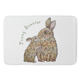 ウサギおもしろいたち。鉛筆スケッチ バスマット