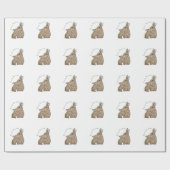 ウサギおもしろいたち。鉛筆スケッチ ラッピングペーパー (フラット)