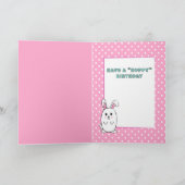 ウサギおもしろい漫画いくつかのバニー愛あなたを誕生日 カード (内部)