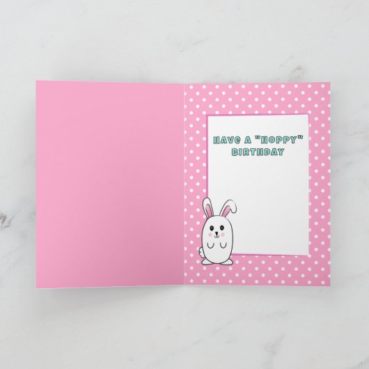 ウサギおもしろい漫画いくつかのバニー愛あなたを誕生日 カード (内部)