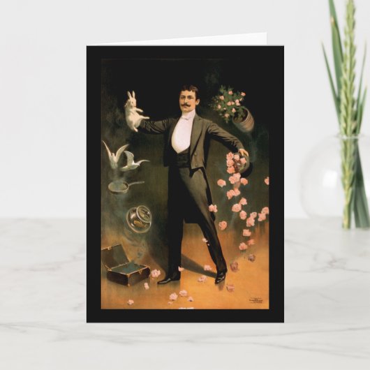 ウサギおよびバラと行うZanのジグザグ カード (正面)