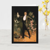 ウサギおよびバラと行うZanのジグザグ カード (黄色い花)