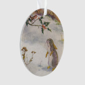 ウサギおよびロビンのヴィンテージのイメージ オーナメント (正面)