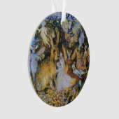 ウサギおよび妖精のヴィンテージのおとぎ話art. オーナメント (正面)