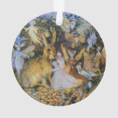 ウサギおよび妖精のヴィンテージのおとぎ話art. オーナメント (裏面)