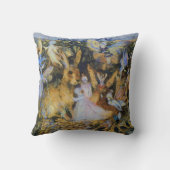 ウサギおよび妖精のヴィンテージのおとぎ話art. クッション (裏面)