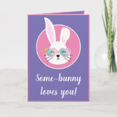 ウサギがあなたを愛おもしろいすイースター引用文うさぎ シーズンカード (正面)