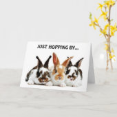 ウサギがお前にハッピーバースデー カード (黄色い花)