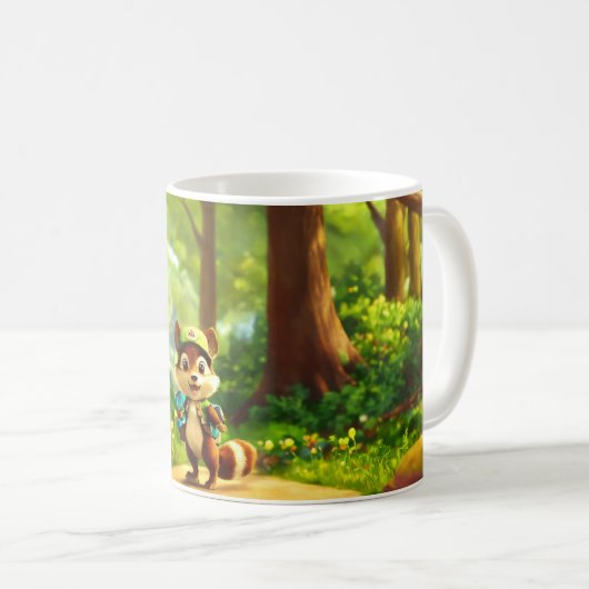 ウサギがデザインしたカップ コーヒーマグカップ (正面右)