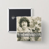 ウサギがニワトリの味がする – ヴィンテージ 缶バッジ (正面&裏面)