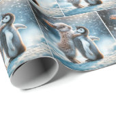 ウサギがペンギンを抱っこ ラッピングペーパー (ロールコーナー)