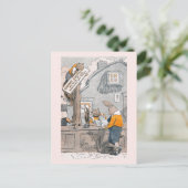 ウサギがリスからナッツを購入する ポストカード (スタンド正面)