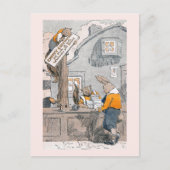 ウサギがリスからナッツを購入する ポストカード (正面)