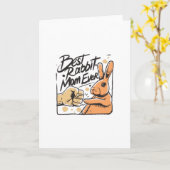 ウサギが人を握り締め最高のる – ウサギの母 カード (黄色い花)