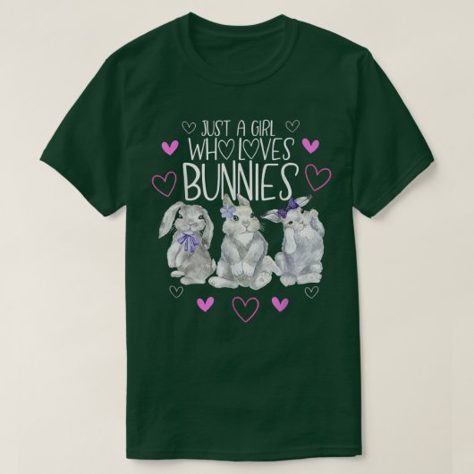 ウサギが大好きな少女 Tシャツ (デザイン正面)