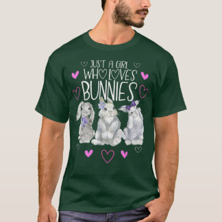 ウサギが大好きな少女 Tシャツ