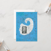 ウサギが幽霊グリーティングカードを見る カード (正面/裏面インサイチュ)