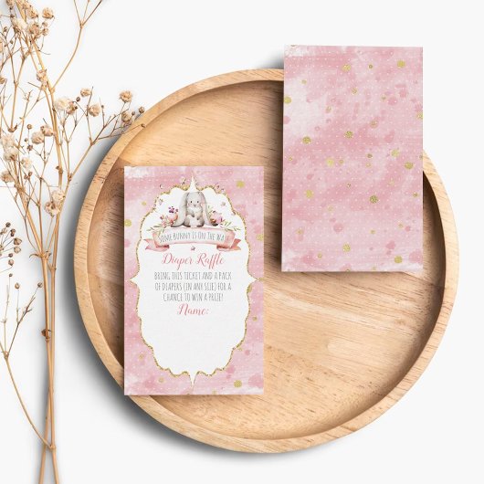 ウサギが赤ちゃんを連れてくるよ!ベビーシャワーディーパーレッフル エンクロージャーカード