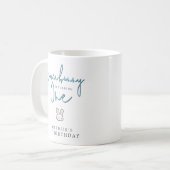 ウサギが1歳の誕生日を迎える お誕生日おめでとう コーヒーマグカップ (正面左)