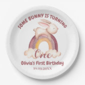 ウサギが1歳の誕生日を迎える ペーパープレート (正面)