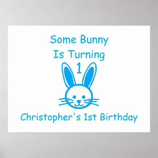 ウサギが1歳の誕生日を迎える ポスター (正面)