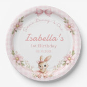 ウサギが1歳の誕生日を迎える Some Bunny is Turning One 1st Birth ペーパープレート (正面)