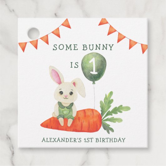 ウサギが1歳の誕生日 フェイバータグ (正面)