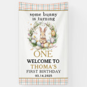 ウサギが1歳の誕生日 横断幕 (縦)