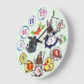 ウサギさんたちの壁時計 ラージ壁時計 (傾斜)