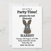 ウサギさん、起こさないでください 面白いうさぎ 招待状 (正面)