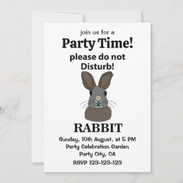 ウサギさん、起こさないでください 面白いうさぎ 招待状