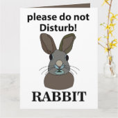 ウサギさん、邪魔しないでください 面白いウサギ カード (黄色い花)