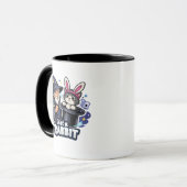 ウサギじゃない - 猫を引っ張る魔法使い 面白い マグカップ (正面左)