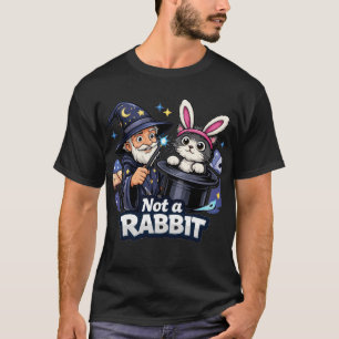ウサギじゃない - 猫を引っ張る魔法使い 面白い Tシャツ