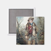 ウサギたちと一緒の少年 マグネット (正面/裏面)