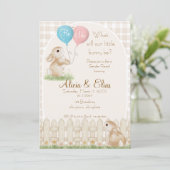 ウサギちゃんはどっち? 性別発表 招待状 (スタンド正面)