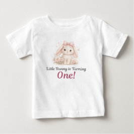 ウサギちゃん1歳の誕生日Tシャツ ベビーTシャツ