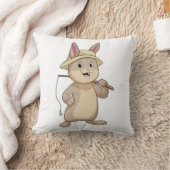 ウサギとしてのフィッシャー魚釣り棒 クッション (ブランケット)