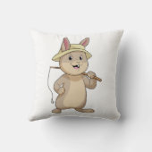 ウサギとしてのフィッシャー魚釣り棒 クッション (裏面)