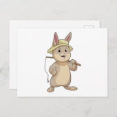 ウサギとしてのフィッシャー魚釣り棒 ポストカード (正面/裏面)